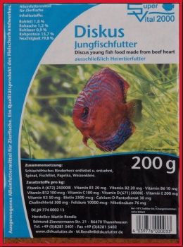 Diskusfutter SV2000 Jungfischfutter, 200 g-Tafel