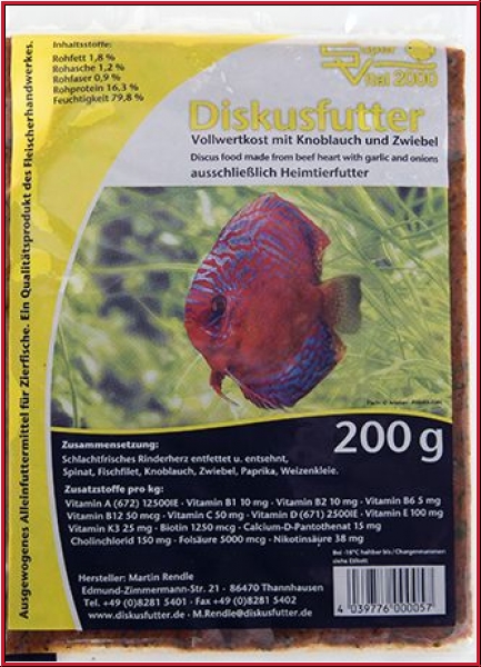 Diskusfutter SV2000 Knoblauch, 200 g-Tafel